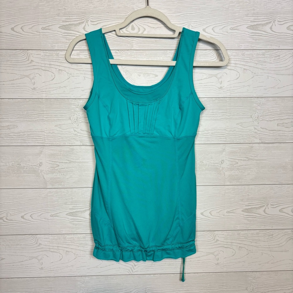 Lululemon Ruched Bottom Tie Tank Top Size 4 Blue
